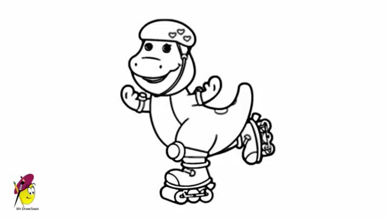 1280x720 barney and friends - Barney Drawing