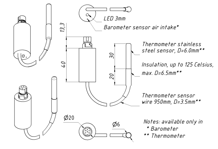 720x490 Digital Barometer And Thermometer For Nmea - Barometer Drawing