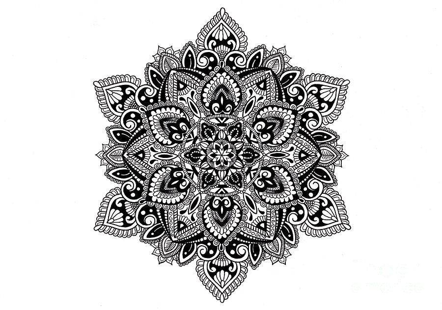 900x632 mandala baroque drawing - Baroque Drawing