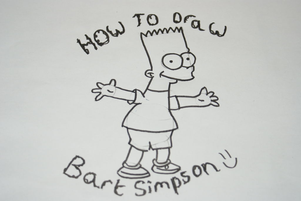 1024x685 How To Draw Bart Simpson Steps - Bart Drawing