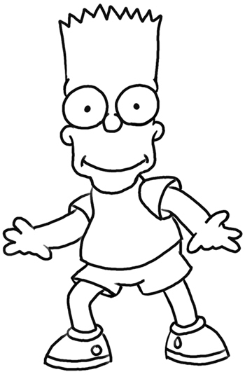 350x541 How To Draw Bart Simpson From The Simpsons Step - Bart Drawing