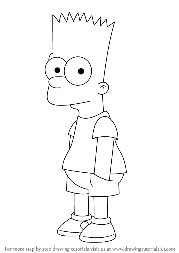 598x844 Learn How To Draw Bart Simpson From The Simpsons - Bart Drawing