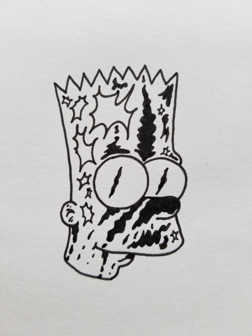 520x693 best guide to draw bootleg bart simpson quick and easy! feltmagnet - Bart Simpson Drawing