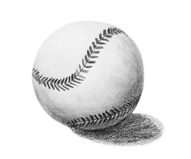 375x313 baseball drawing - Baseball Ball Drawing