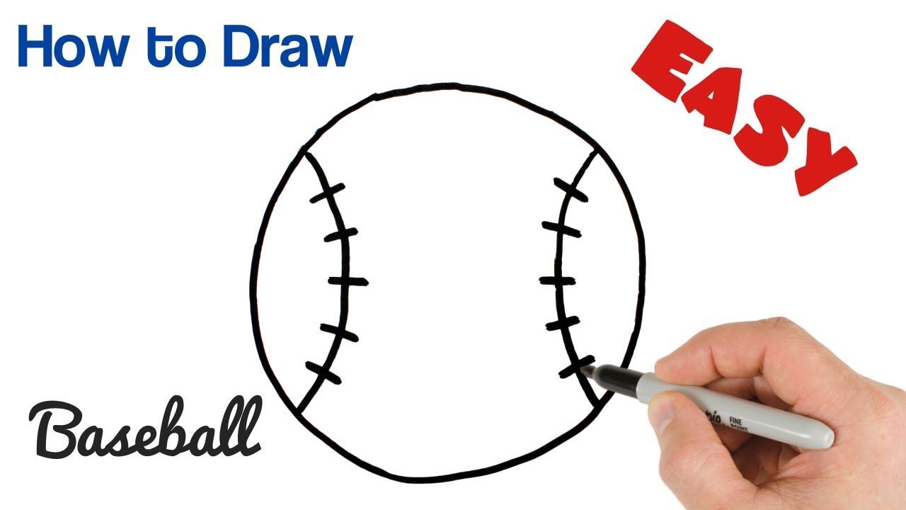1280x720 how to draw a baseball easy ball drawing for beginners drawings - Baseball Ball Drawing