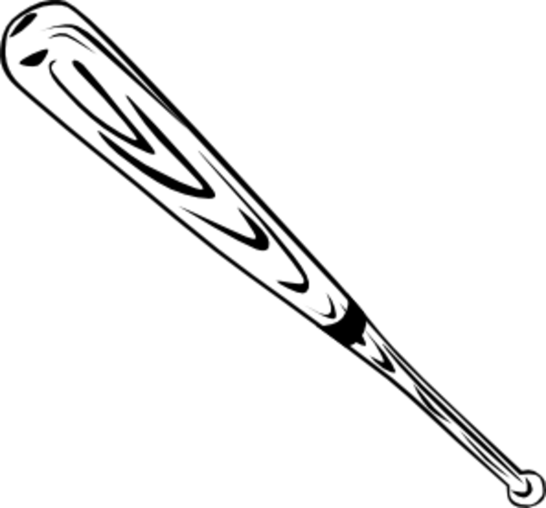600x558 Baseball Bat Vector Library Black And White - Baseball Bat Drawing