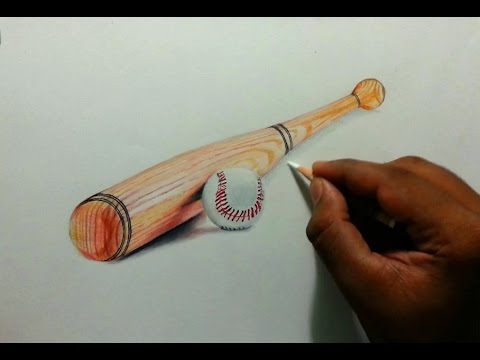 480x360 drawing baseball bat and ball! realism using colored pencils - Baseball Bat Drawing