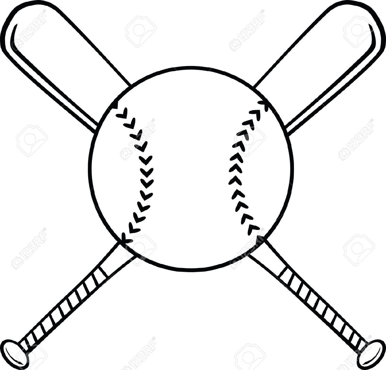 1300x1244 Softball Ball And Bat Clipart - Baseball Bat Drawing