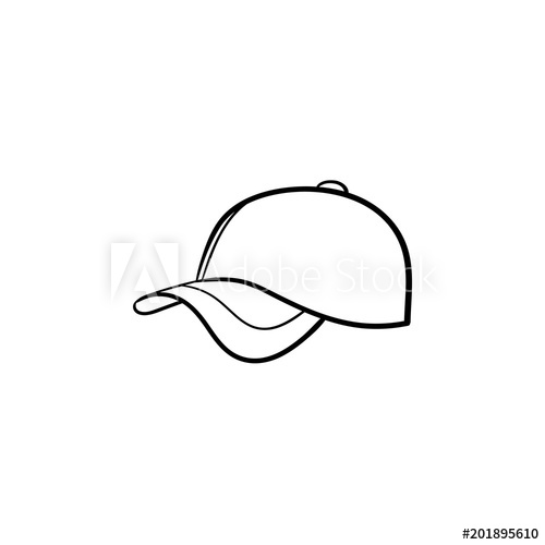 500x500 baseball hat hand drawn outline doodle icon cap vector sketch - Baseball Cap Drawing