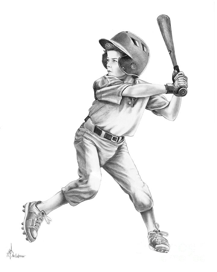 720x900 Baseball Kid Drawing - Baseball Drawing
