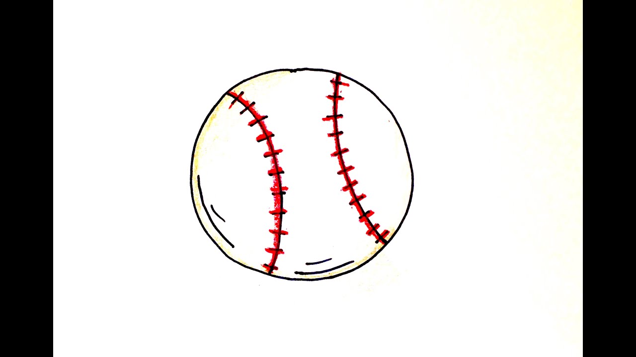 1280x720 Drawing Lesson How To Draw A Baseball - Baseball Drawing