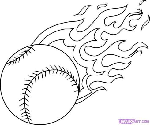 490x409 how to draw a baseball with flames step tshirt ideas - Baseball Drawing