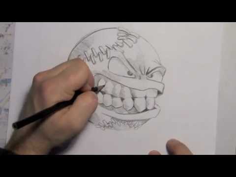 480x360 Angry Baseball - Baseball Drawing