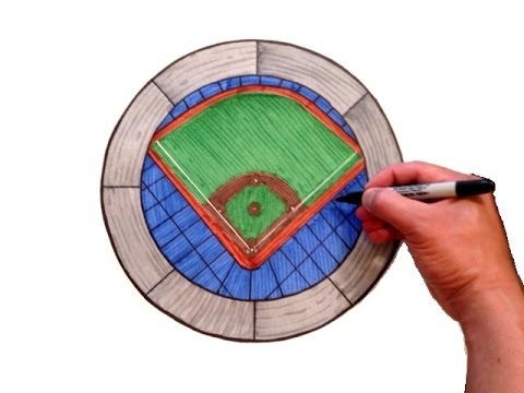 480x360 How To Draw A Baseball Stadium - Baseball Field Drawing