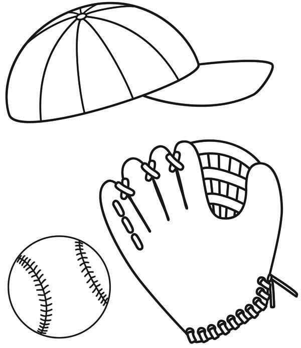 600x694 baseball glove coloring - Baseball Glove Drawing