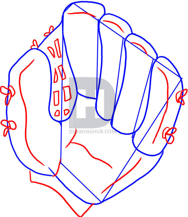 602x695 how to draw a baseball glove, step - Baseball Glove Drawing