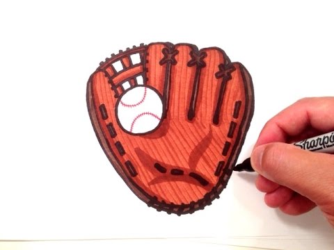 480x360 how to draw a baseball glove - Baseball Glove Drawing