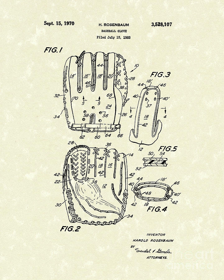 720x900 baseball glove patent art drawing - Baseball Glove Drawing