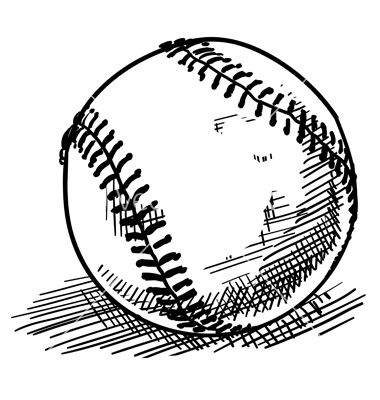 380x400 baseball sketch vector image on artsy sketch baseball - Baseball Line Drawing