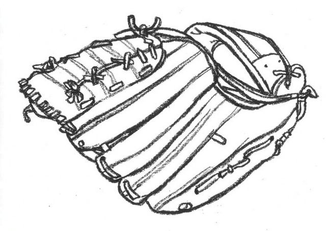 640x454 baseball glove drawing - Baseball Mitt Drawing