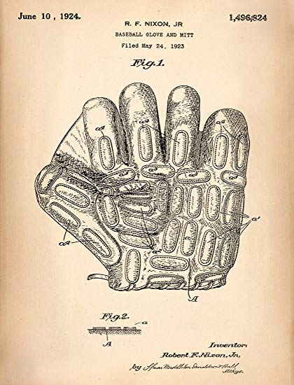 420x550 Poster For Home Decoration Vintage Patent - Baseball Mitt Drawing