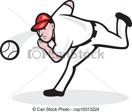 450x383 american baseball player pitcher illustration of a american - Baseball Pitcher Drawing