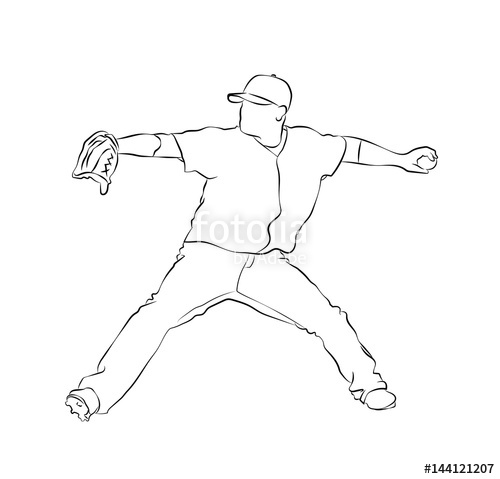 500x479 baseball pitcher stock image and royalty free vector - Baseball Pitcher Drawing