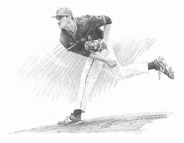 600x466 high school baseball pitcher drawing - Baseball Pitcher Drawing