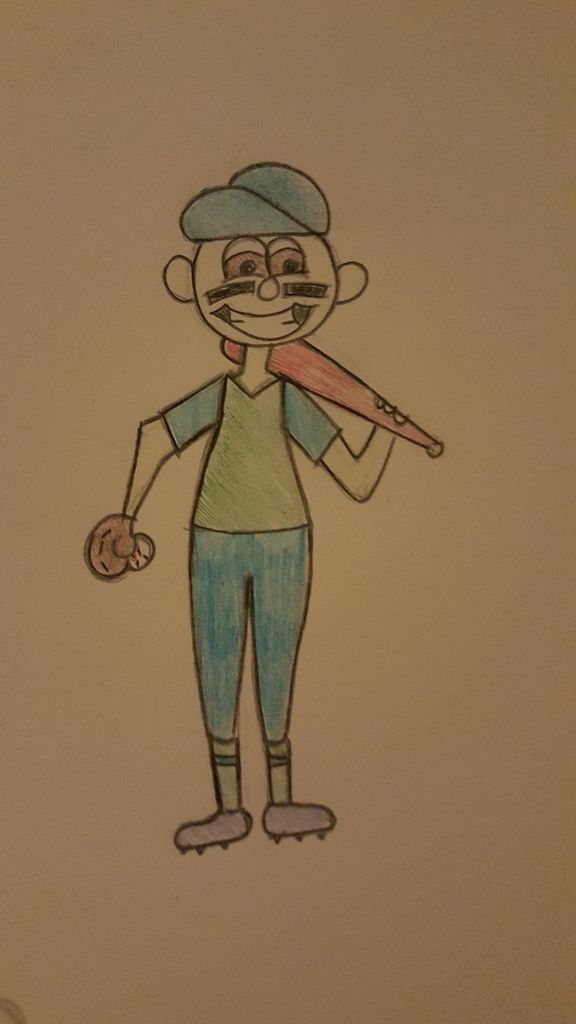 576x1024 How To Draw A Cartoon Baseball Player Steps - Baseball Player Drawing