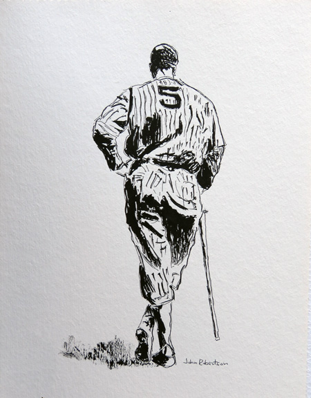 450x576 new york yankees joe dimaggio baseball player art - Baseball Player Drawing