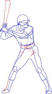 169x302 How To Draw A Baseball Player Step Drawing For Kids Baseball - Baseball Player Drawing