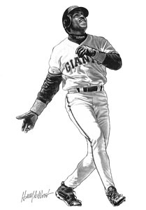 209x300 barry bonds drawing - Baseball Player Drawing