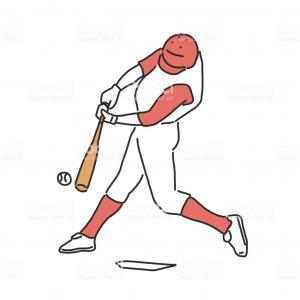 300x300 baseball player and softball player line drawing hand drawn vector - Baseball Player Drawing