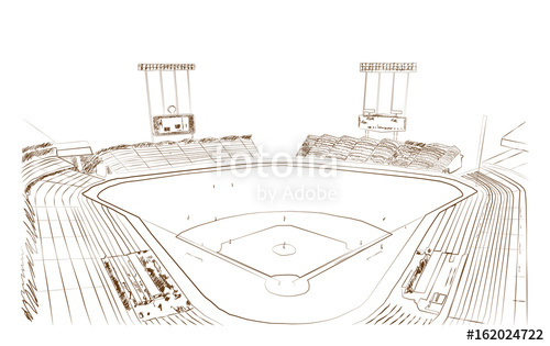 500x315 Sketch Of Baseball Stadium, Vector Stock Image And Royalty Free - Baseball Stadium Drawing