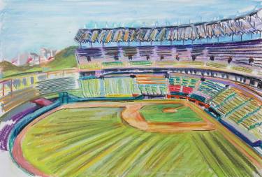 375x253 Andy Brown Artwork Saatchi Art - Baseball Stadium Drawing