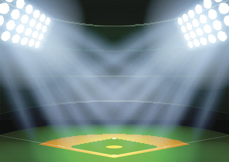900x636 background for posters night baseball stadium in the spotlight - Baseball Stadium Drawing