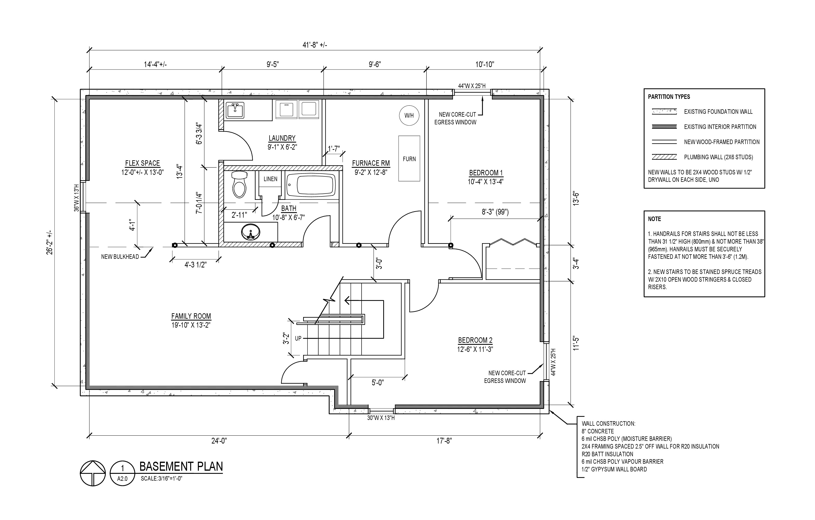 3390x2162 basement remodel - Basement Drawing