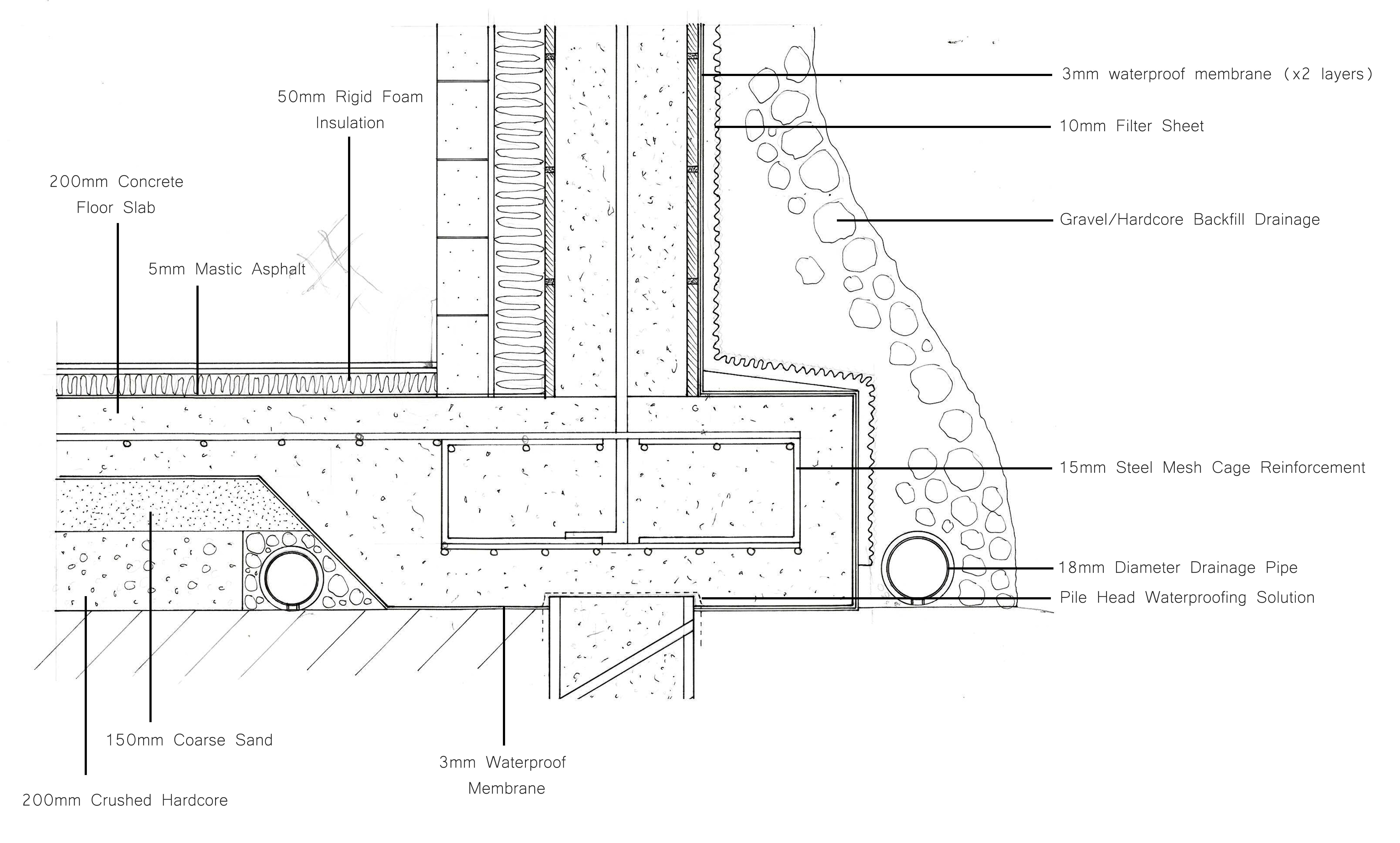 6464x3893 concrete foundation detail - Basement Drawing