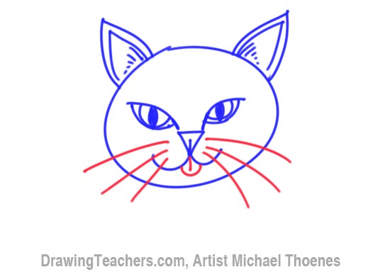 550x384 How To Draw A Cartoon Cat Face - Basic Cat Drawing