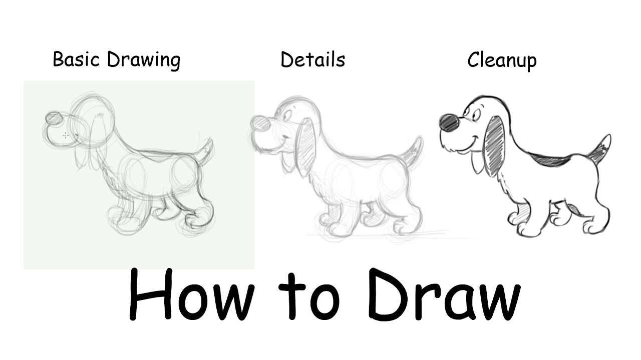 1280x720 How To Draw A Cute Cartoon Dog - Basic Dog Drawing