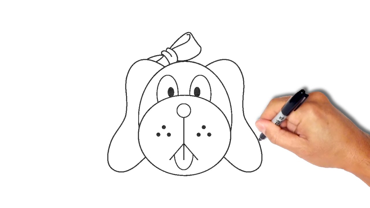 1280x720 How To Draw A Dog Face Step - Basic Dog Drawing