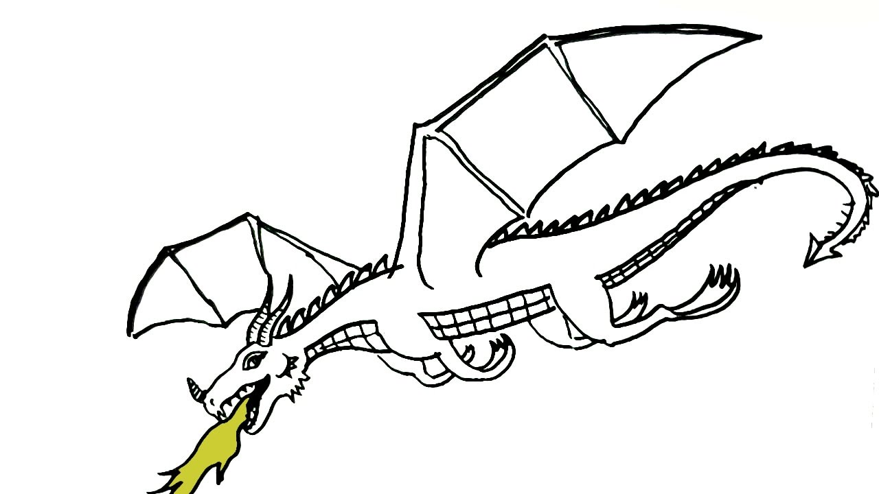 1280x720 How To Draw A Dragon Flying - Basic Dragon Drawing