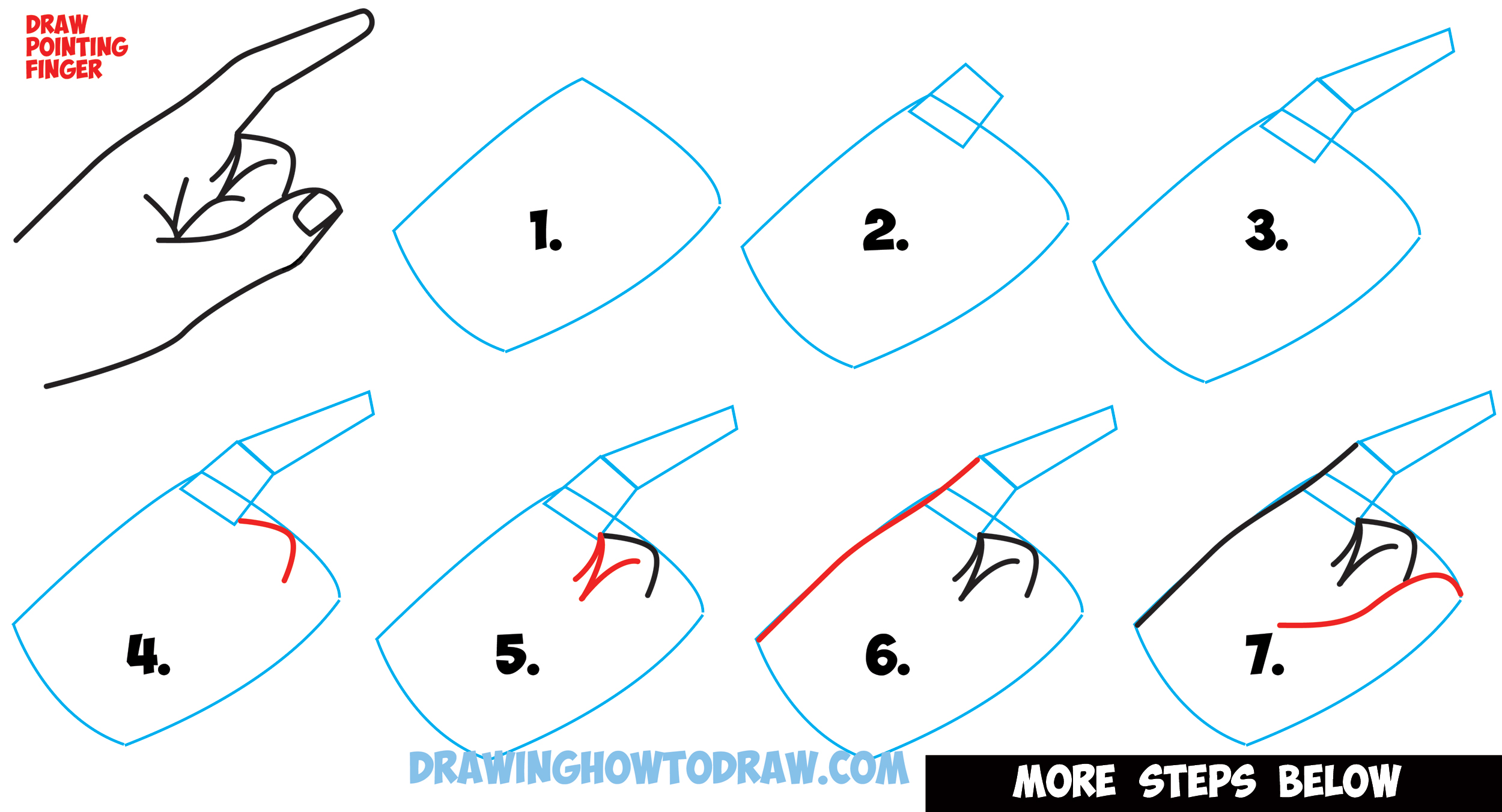 2500x1352 How To Draw A Pointing Hand Side View How To Draw Cartoon - Basic Drawing Tutorial