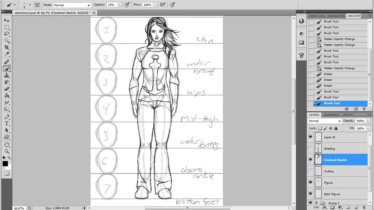 1280x720 Drawing A Basic Female Figure Step - Basic Figure Drawing