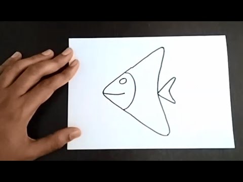 480x360 How To Draw A Fish Easy And Simple Drawing For Kids Learn - Basic Fish Drawing