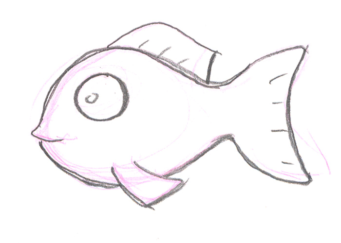 700x500 Simple Cartoon Fish - Basic Fish Drawing