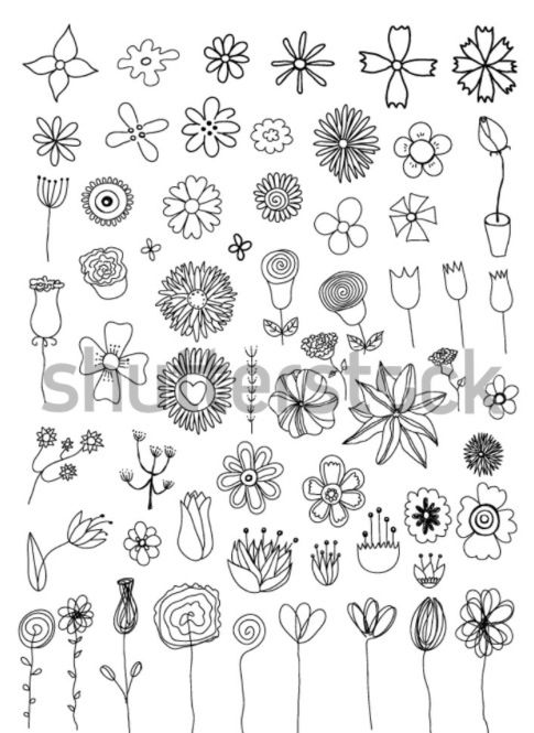 485x665 doodle basic simple design doodle flower doodles, doodles - Basic Flower Drawing