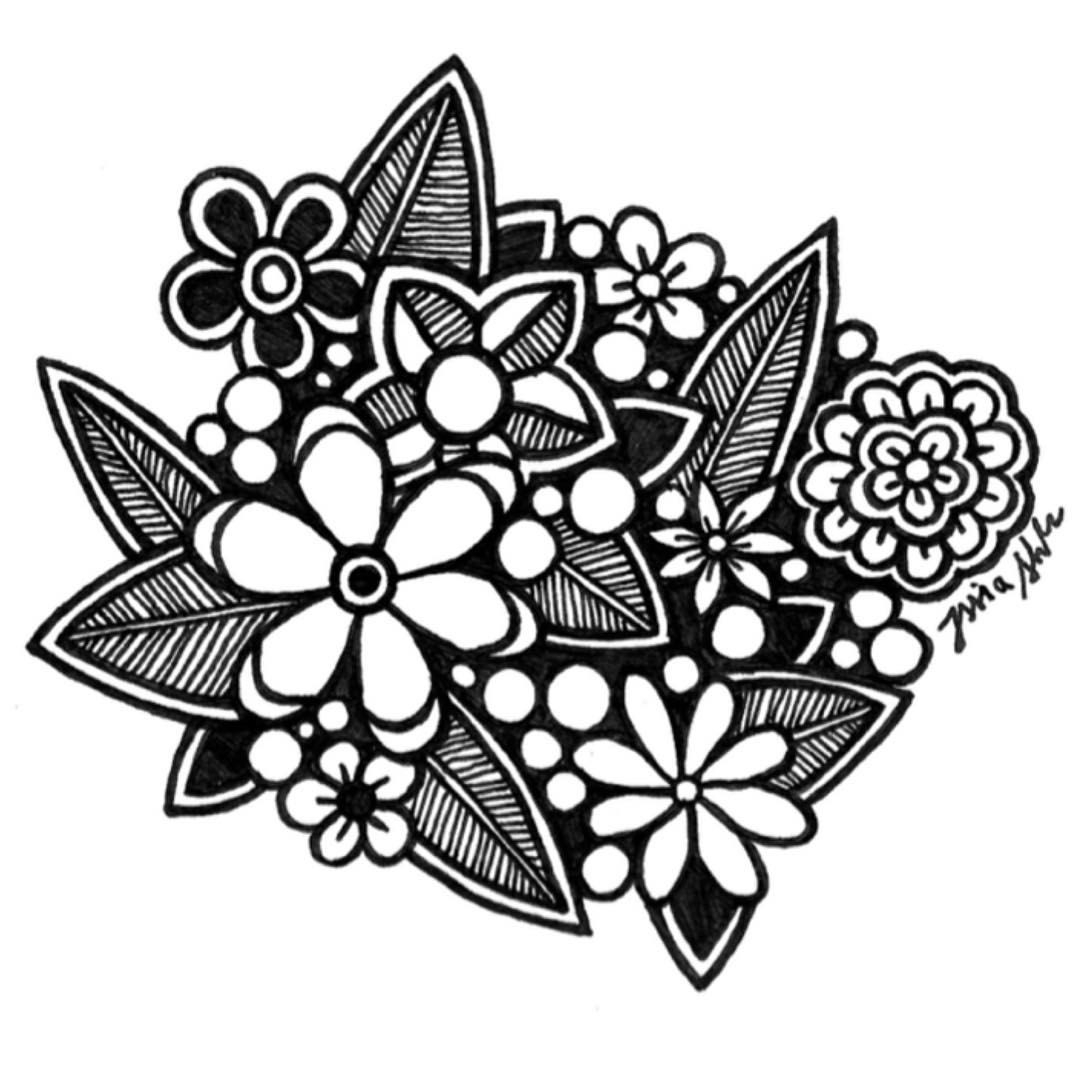 1080x1080 doodling easy flower sketches basic flower drawing at getdrawings - Basic Flower Drawing