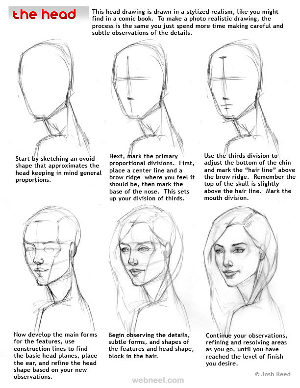 612x792 How To Draw A Face - Basic Head Drawing