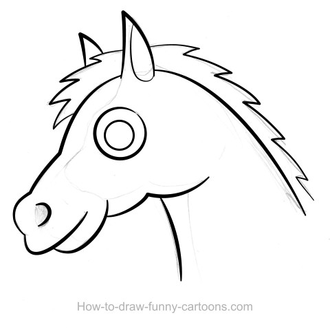 480x478 Horse Head Drawing - Basic Horse Drawing